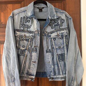 Desigual Women's Sherpa 1980's Robot Denim Jacket
